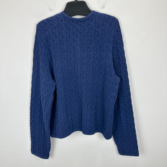 J.Crew Odette Cable Knit Sweater Lady Jacket Cotton Blend Boucle Blue XL NWT - Picture 14 of 14